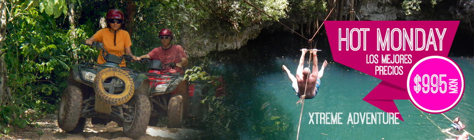 Xtreme Adventure Cuatrimotos + Cenote + Tirolesas