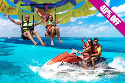 [Paquete] Parasail + Moto Acuática en Cancún 