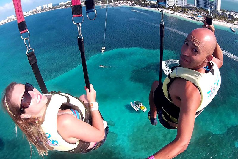 [Paquete] Parasail + Moto Acuática en Cancún 