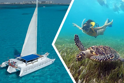 Luxury Catamaran Tour Reef Snorkeling and Exclusive Visit to Isla Mujeres