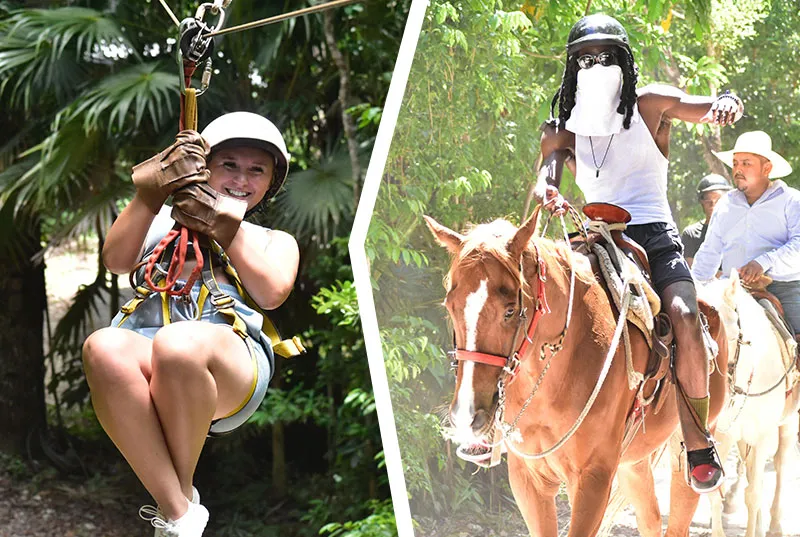 Zipline & horseback Riding Tour en Cancun